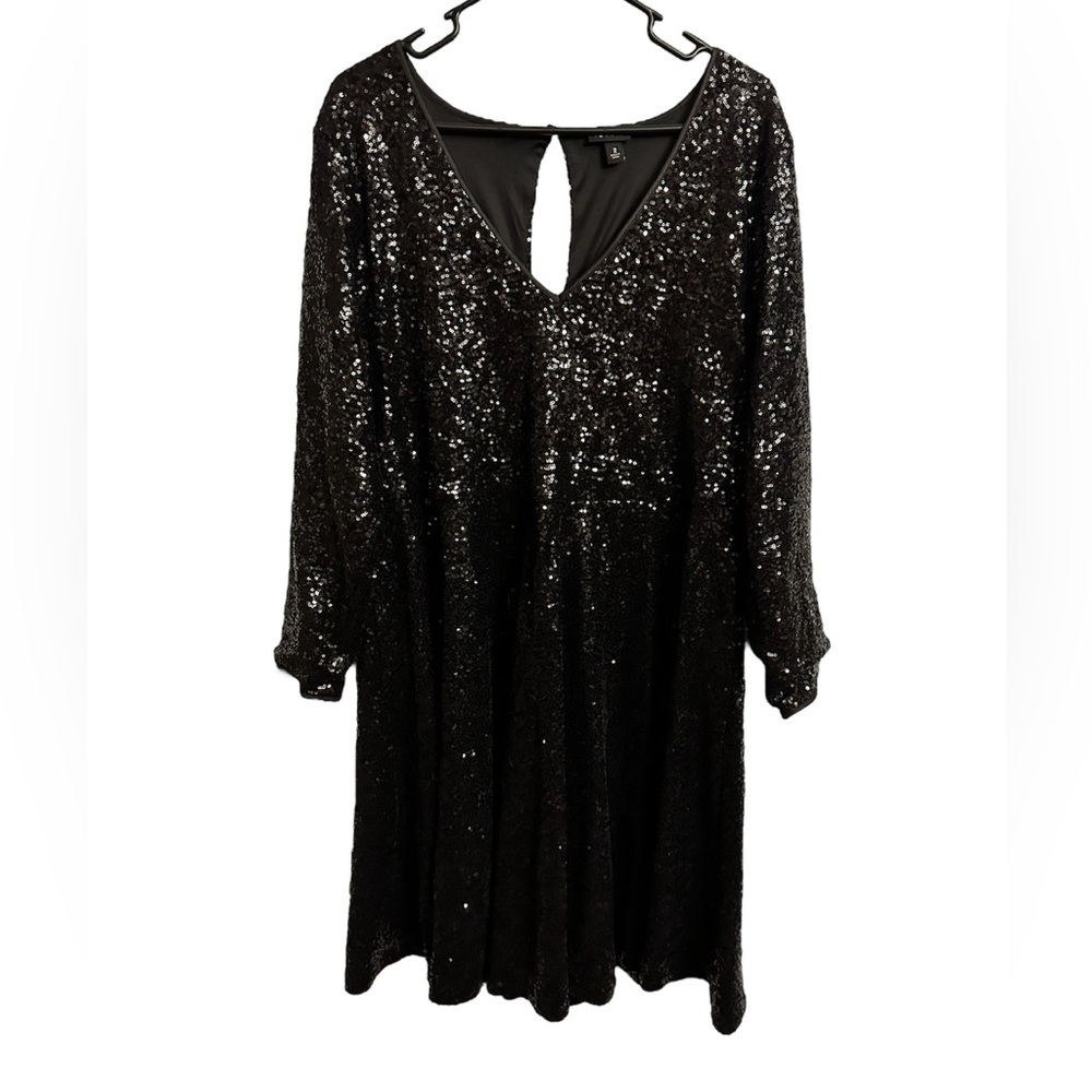 Torrid Black Sequin V Neck Holiday Dress Size 2X